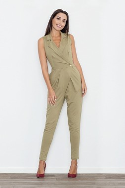 Elegancki kombinezon z kopertowym dekoltem