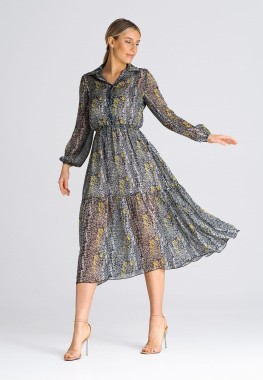 Rozkloszowana sukienka midi 