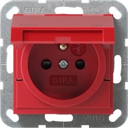 Gniazdko wtyczkowe z bolcem ochronnym z klapką z ochroną dzieci Gira System 55