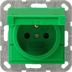 Gniazdko wtyczkowe z bolcem ochronnym z klapką z ochroną dzieci Gira System 55