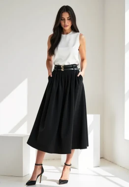 Czarna spódnica midi