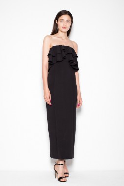 Długa sukienka z falbankami